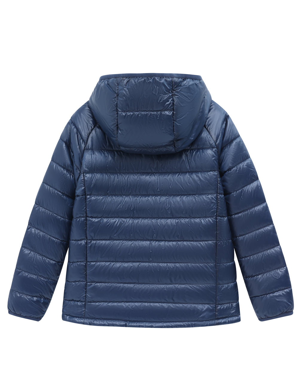 Kids Sustainable Lightweight Hooded Puffer Jacket - Navy