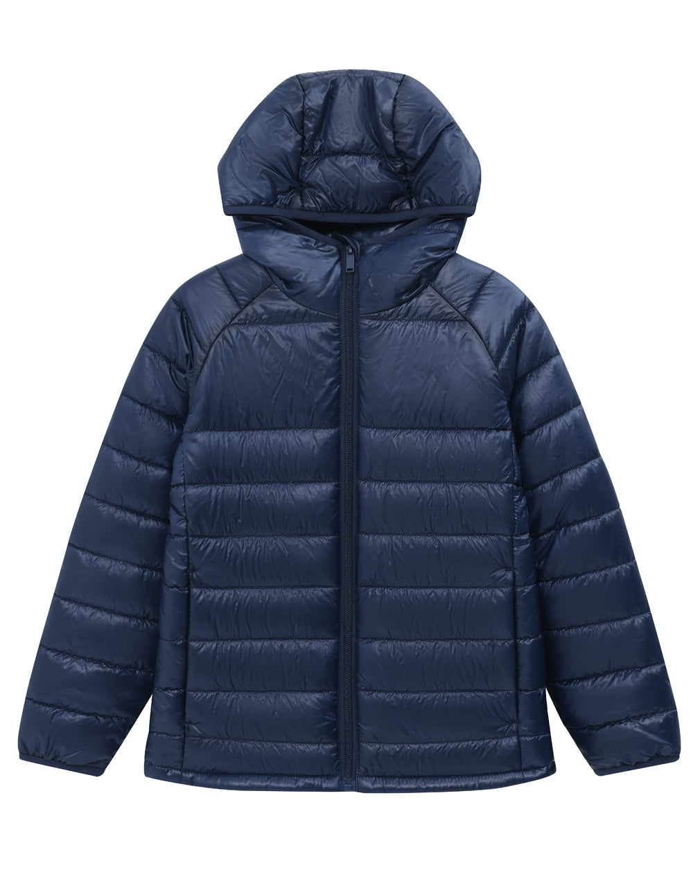 Kids Sustainable Lightweight Hooded Puffer Jacket - Navy