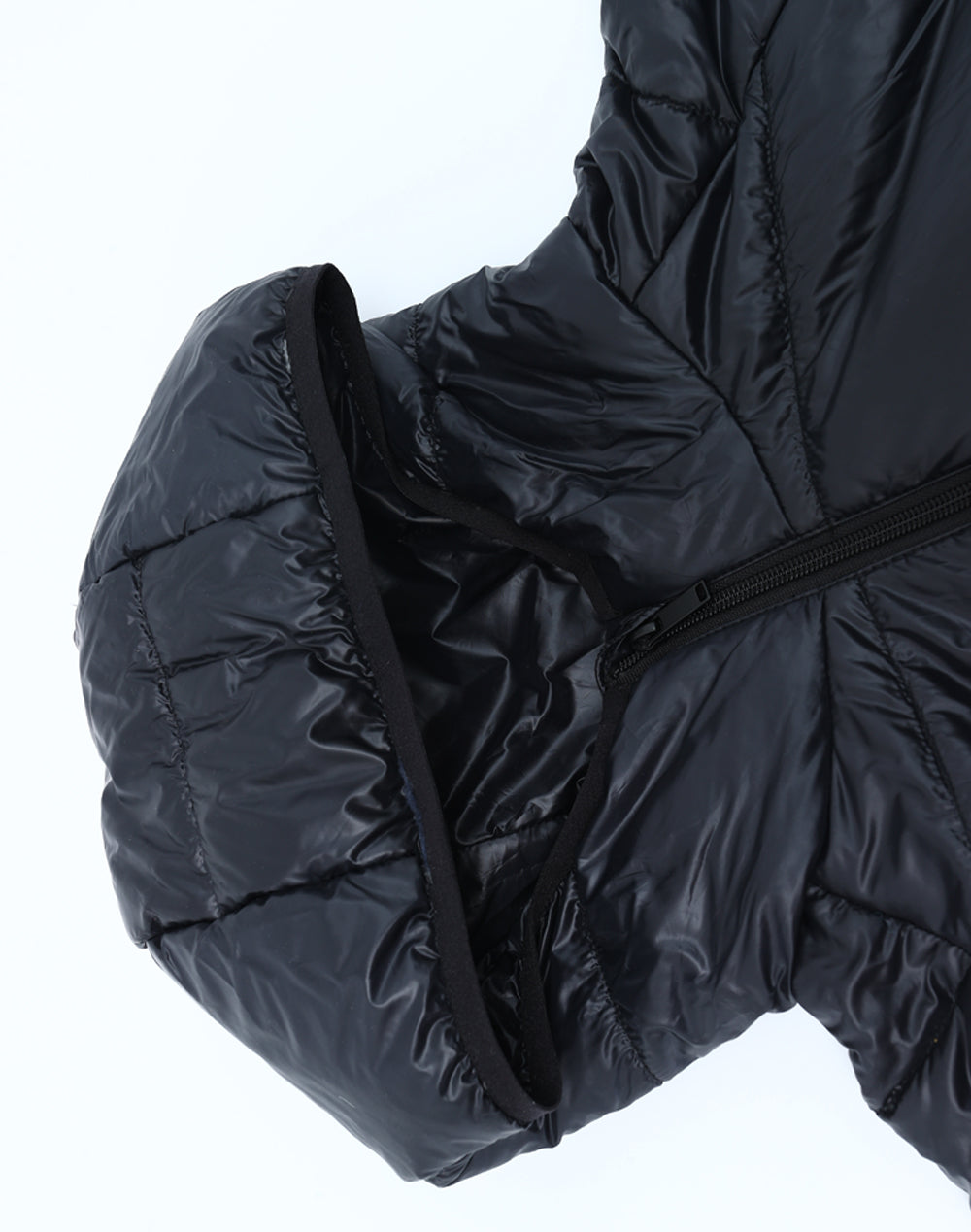 Adults Sustainable Lightweight Hooded Puffer Jacket - Black