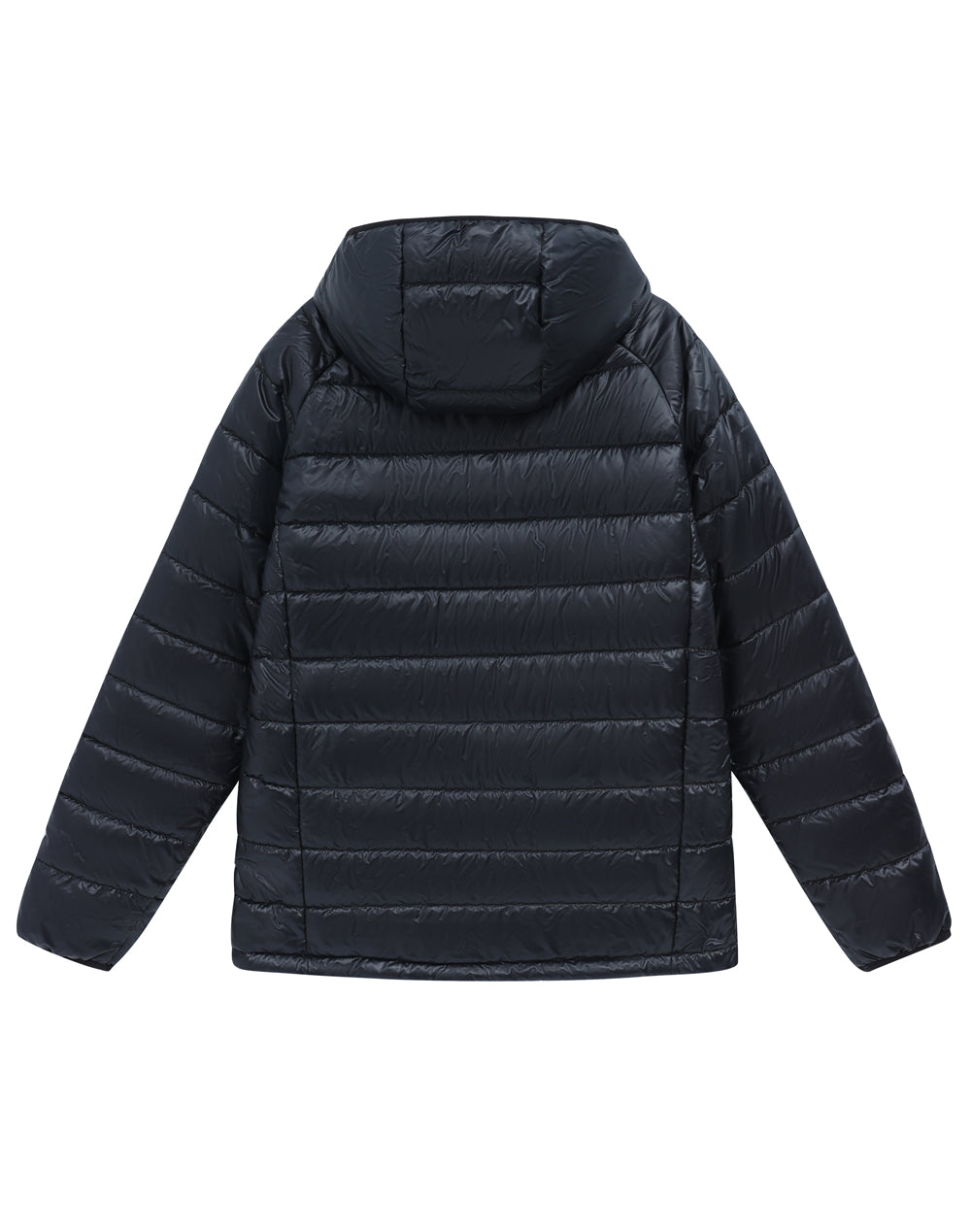 Adults Sustainable Lightweight Hooded Puffer Jacket - Black