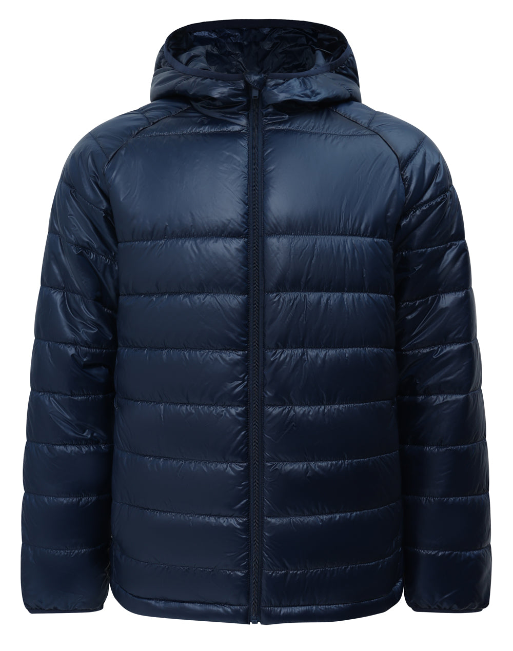 Adults Sustainable Lightweight Hooded Puffer Jacket - Navy