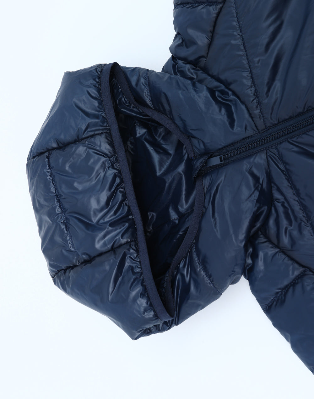 Adults Sustainable Lightweight Hooded Puffer Jacket - Navy