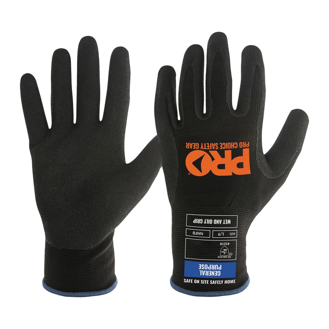Assassin Nitrile Grip Glove Black - Black