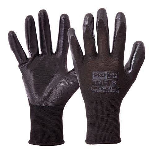 Super-Flex Nitrile Dip Glove - Black