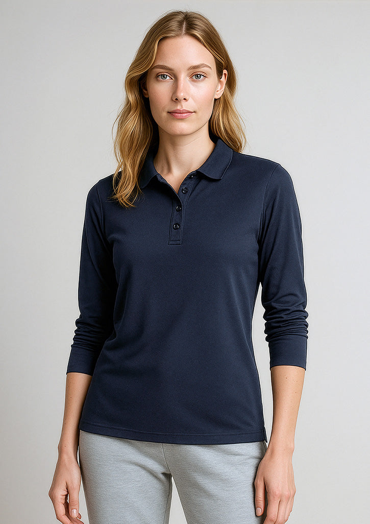 Action Womens Long Sleeve Polo