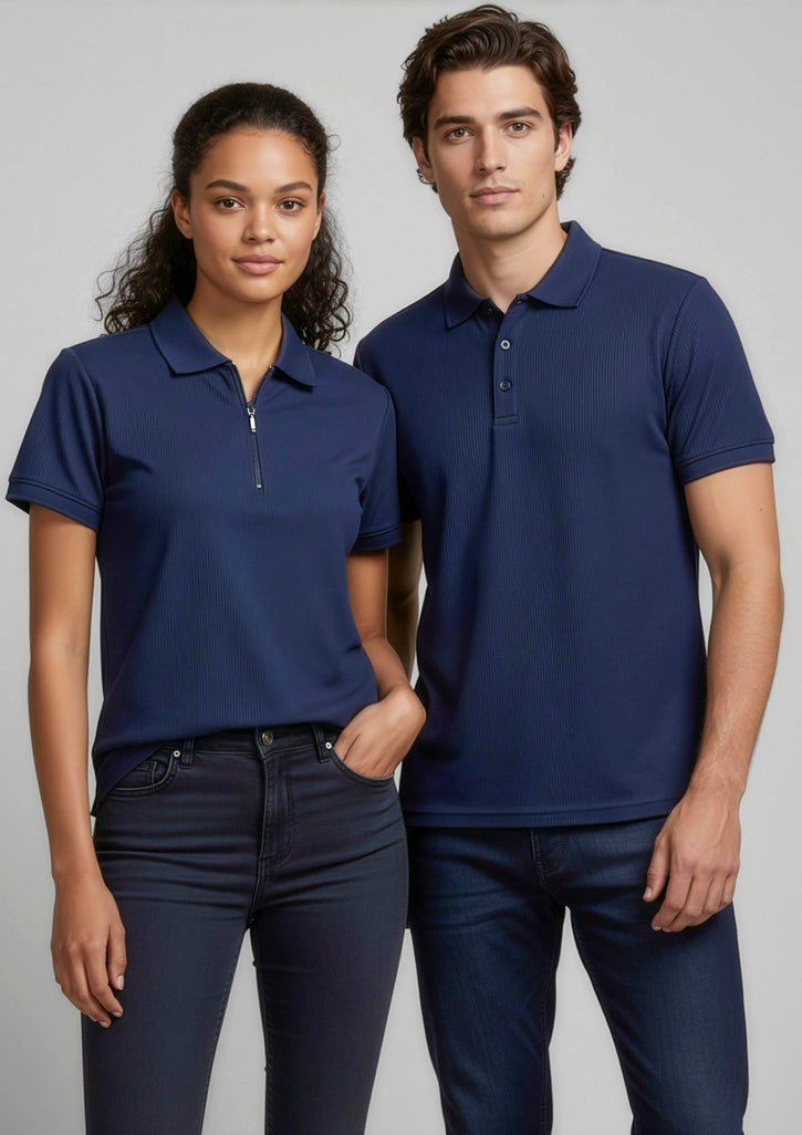 Micro Womens Waffle Short Sleeve Polo
