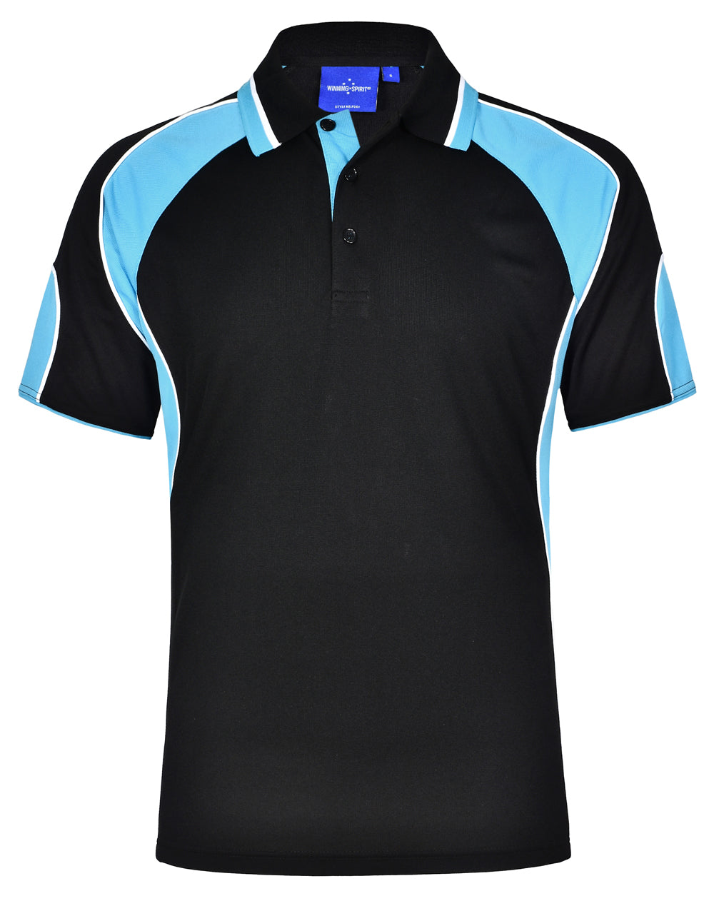 Alliance Polo Men'S - Black Aqua Blue
