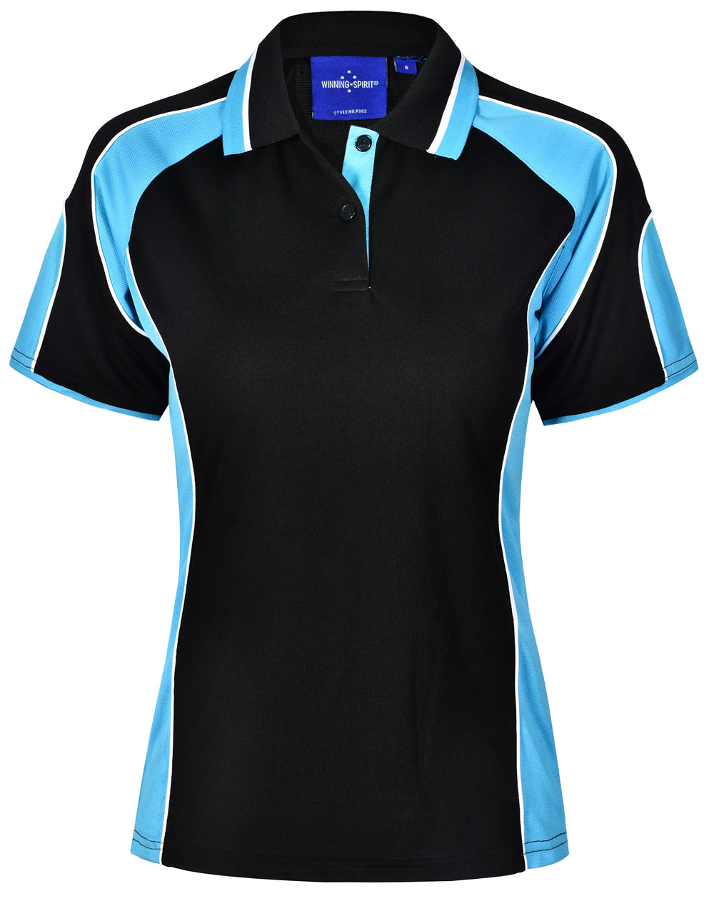 Alliance Polo Ladies - Black Aqua Blue