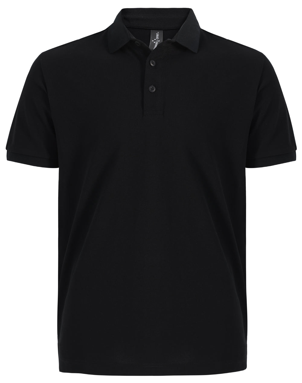 Mens Ultrafine Cotton Pique Short Sleeve Polo - Black