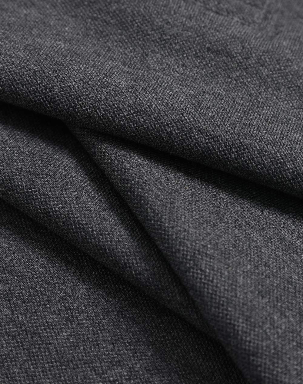 Mens Ultrafine Cotton Pique Short Sleeve Polo - Marl Charcoal