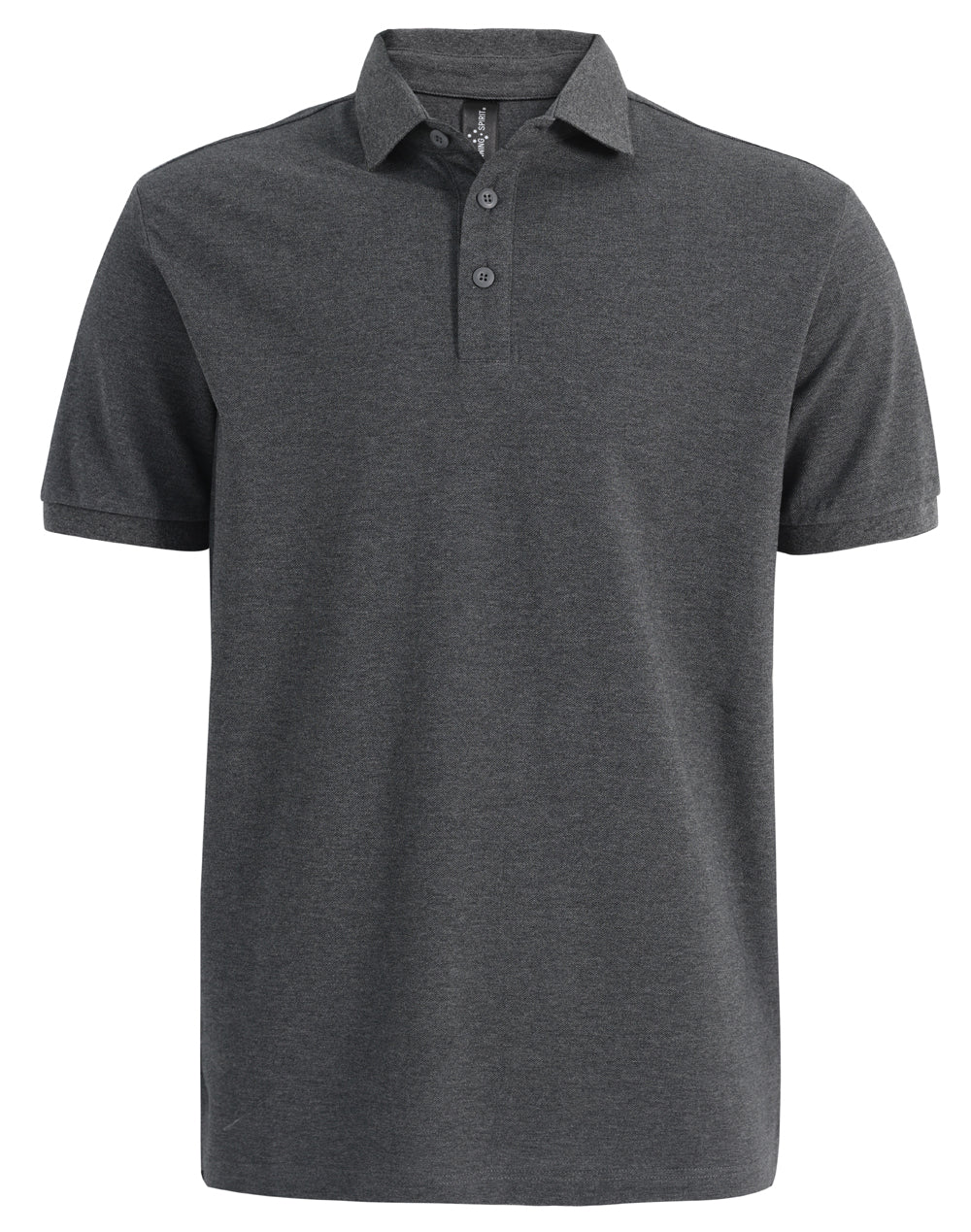 Mens Ultrafine Cotton Pique Short Sleeve Polo - Marl Charcoal