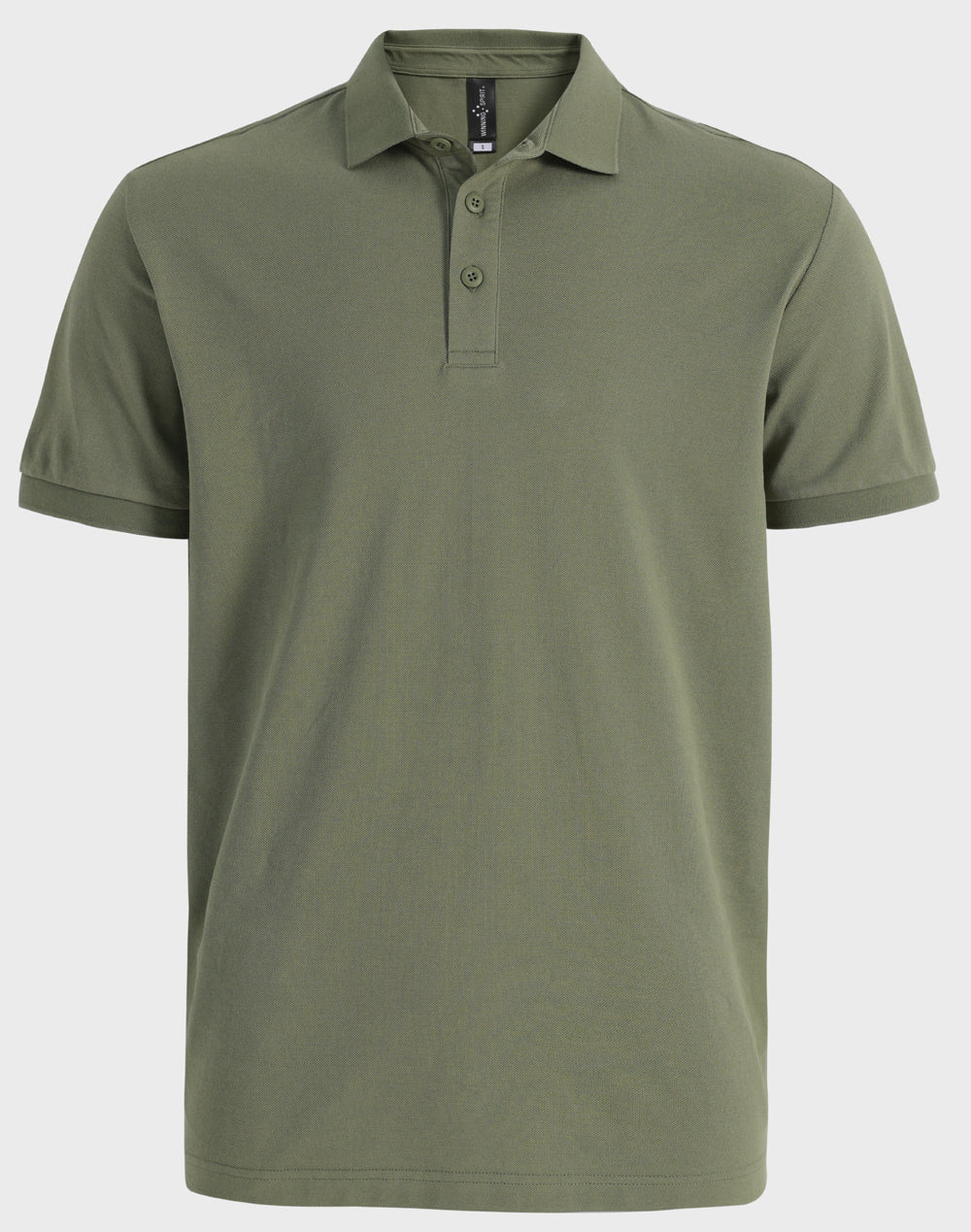Mens Ultrafine Cotton Pique Short Sleeve Polo - Olive Green