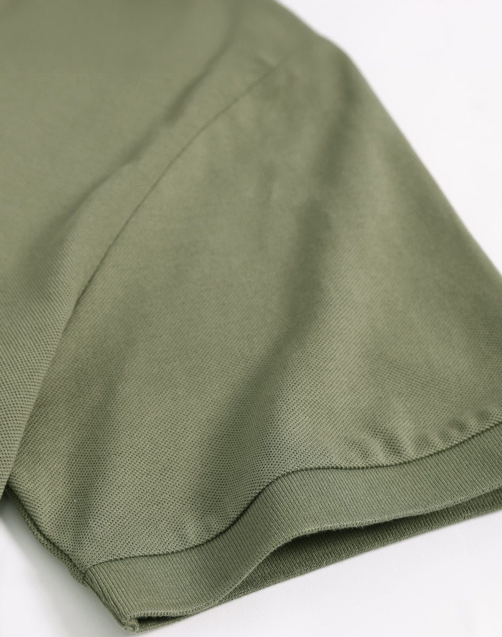 Mens Ultrafine Cotton Pique Short Sleeve Polo - Olive Green