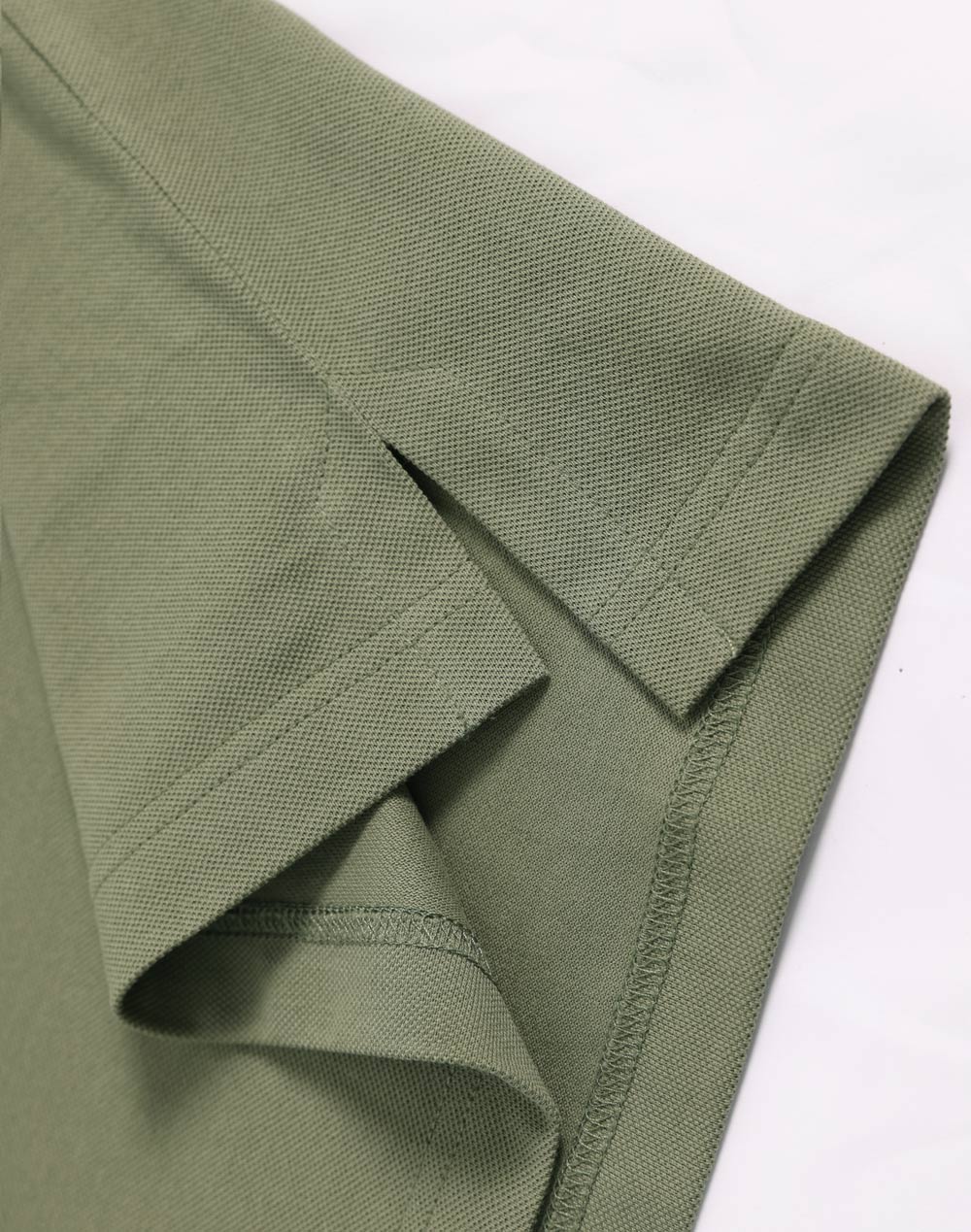 Mens Ultrafine Cotton Pique Short Sleeve Polo - Olive Green