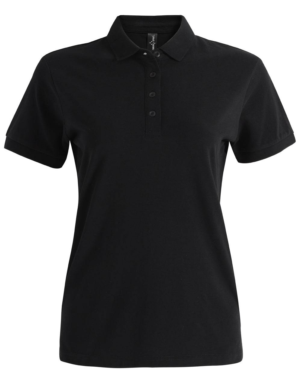 Ladies Ultrafine Cotton Pique Short Sleeve Polo - Black