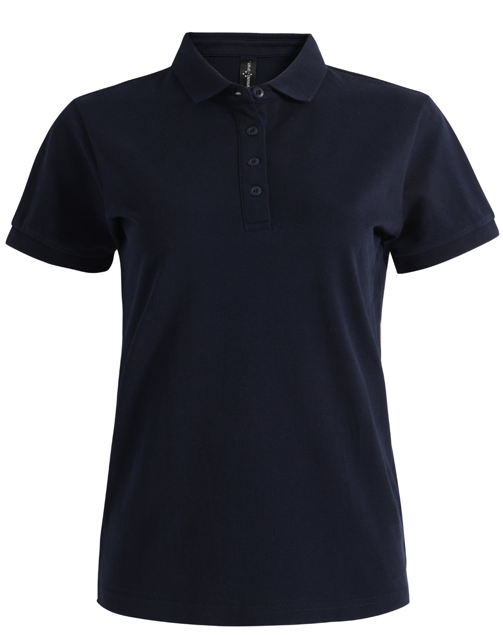 Ladies Ultrafine Cotton Pique Short Sleeve Polo - Navy