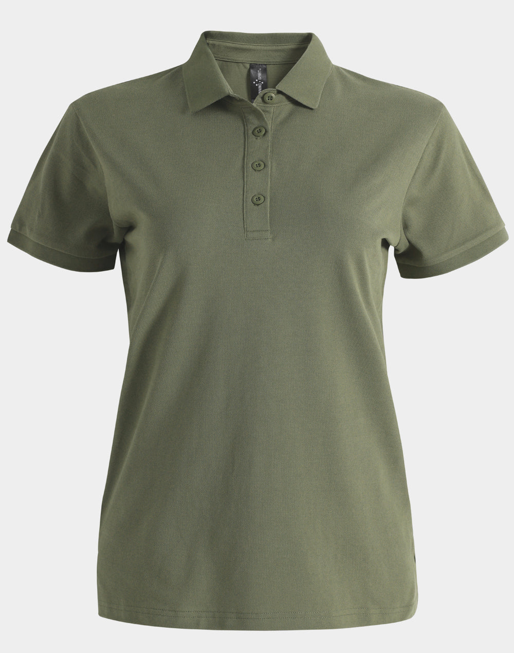 Ladies Ultrafine Cotton Pique Short Sleeve Polo - Olive Green