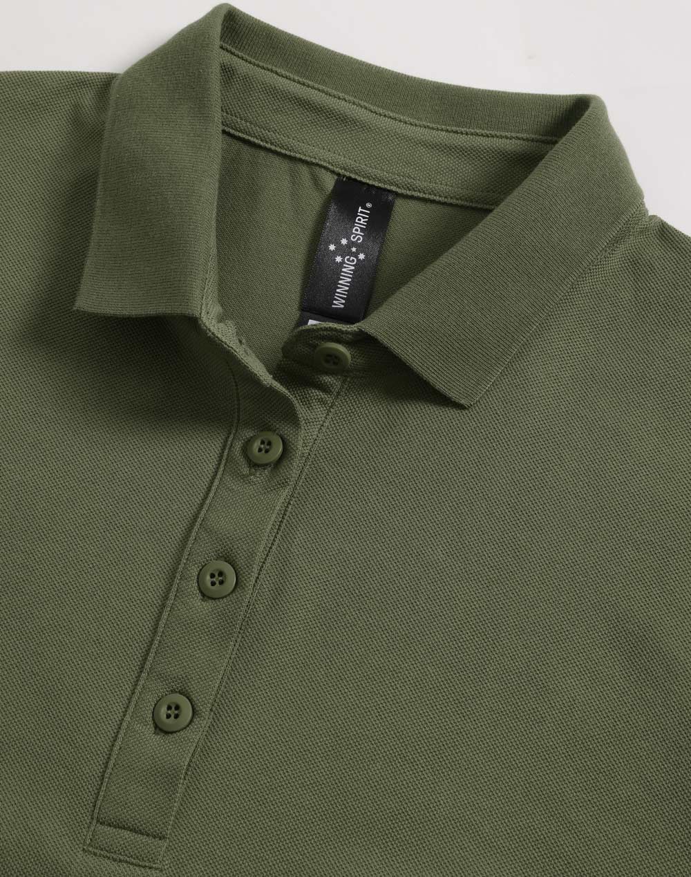 Ladies Ultrafine Cotton Pique Short Sleeve Polo - Olive Green