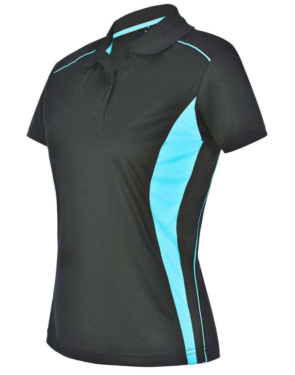 Pursuit Polo Ladies' - Charcoal Aqua Blue