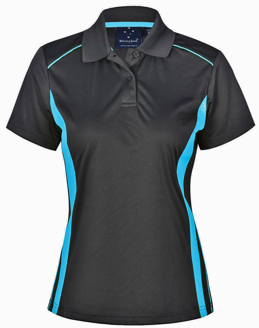 Pursuit Polo Ladies' - Charcoal Aqua Blue