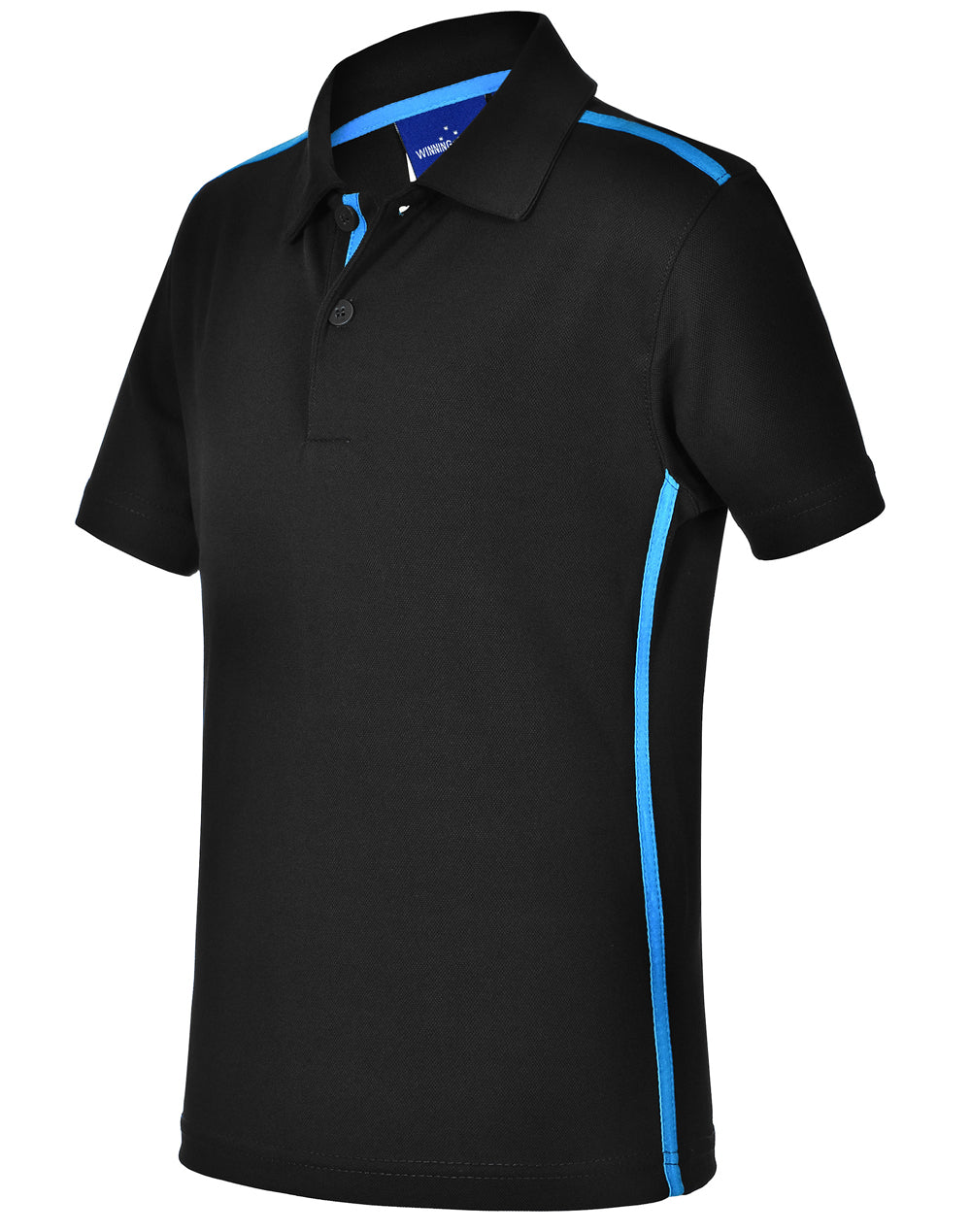 Staten Polo Shirt Kid'S - Black Cyan