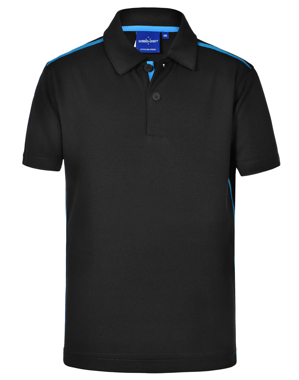 Staten Polo Shirt Kid'S - Black Cyan
