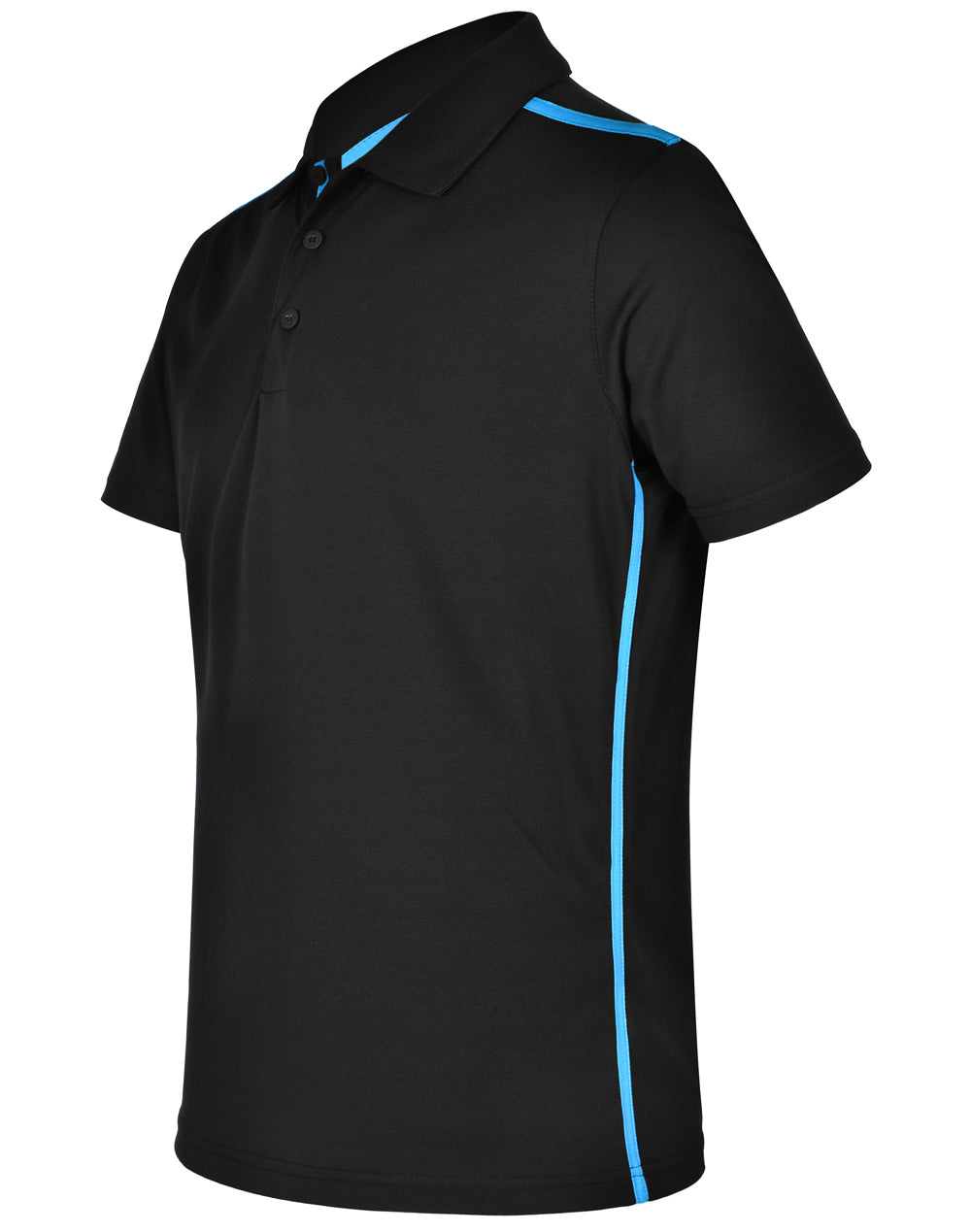 Staten Polo Shirt Men'S - Black Cyan