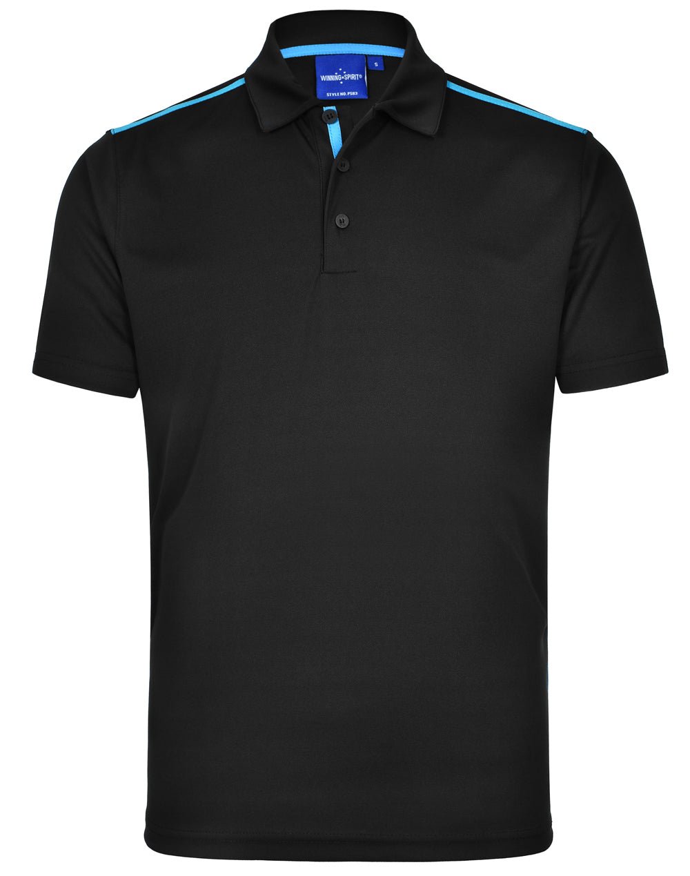 Staten Polo Shirt Men'S - Black Cyan