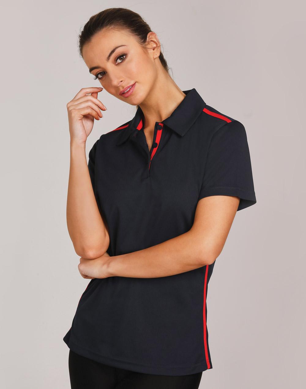 Staten Polo Shirt Ladies - Navy Red