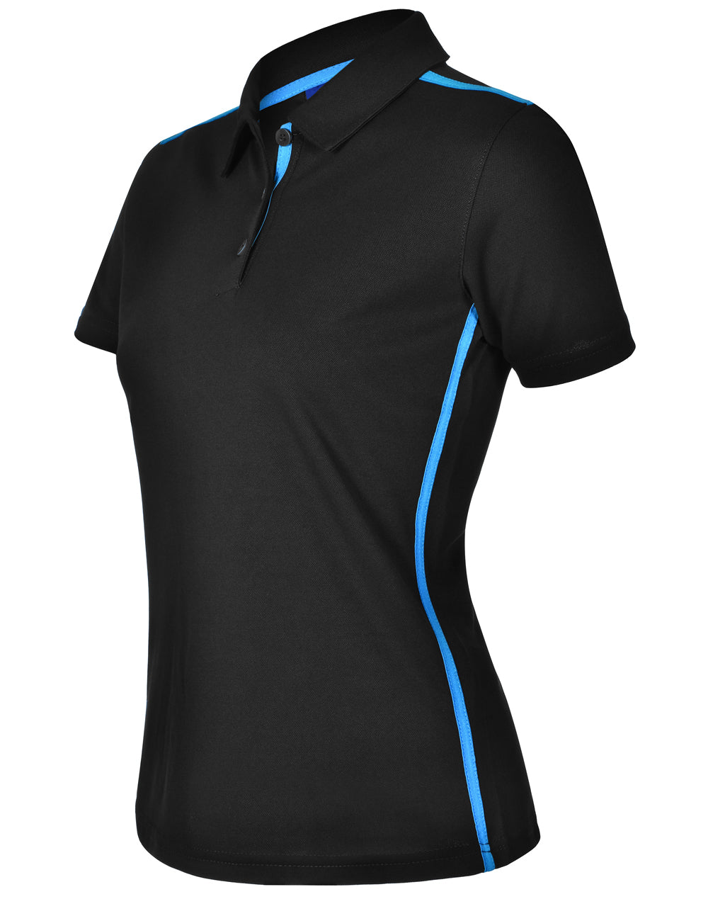 Staten Polo Shirt Ladies - Black Cyan