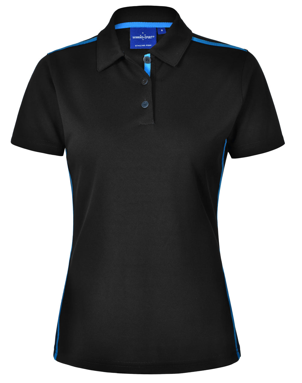 Staten Polo Shirt Ladies - Black Cyan