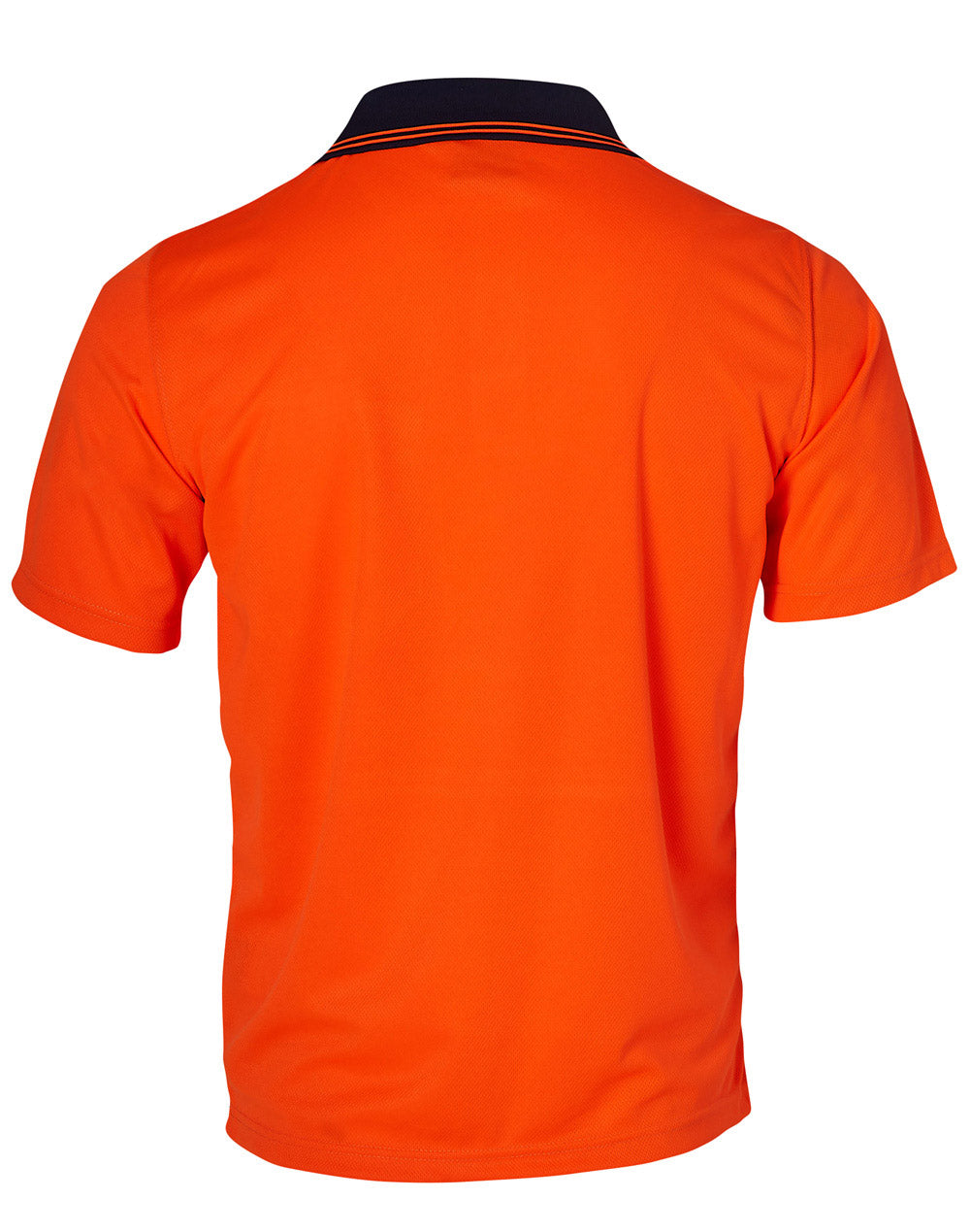 High Visibility Cooldry Short Sleeve Polo - FluoroOrange Navy