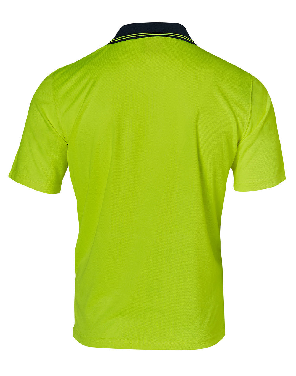 High Visibility Cooldry Short Sleeve Polo - FluoroYellow Navy