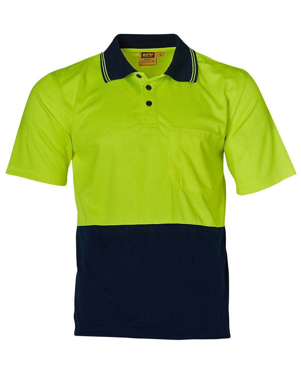 High Visibility Short Sleeve - FluoroYellow Navy