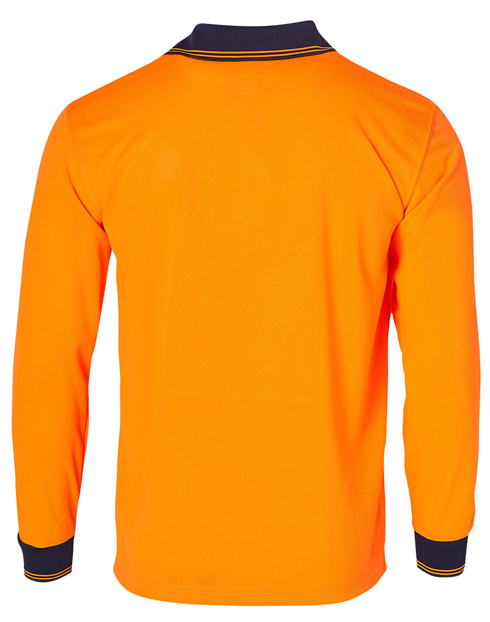 High Visibility Long Sleeve Polo - FluoroOrange Navy