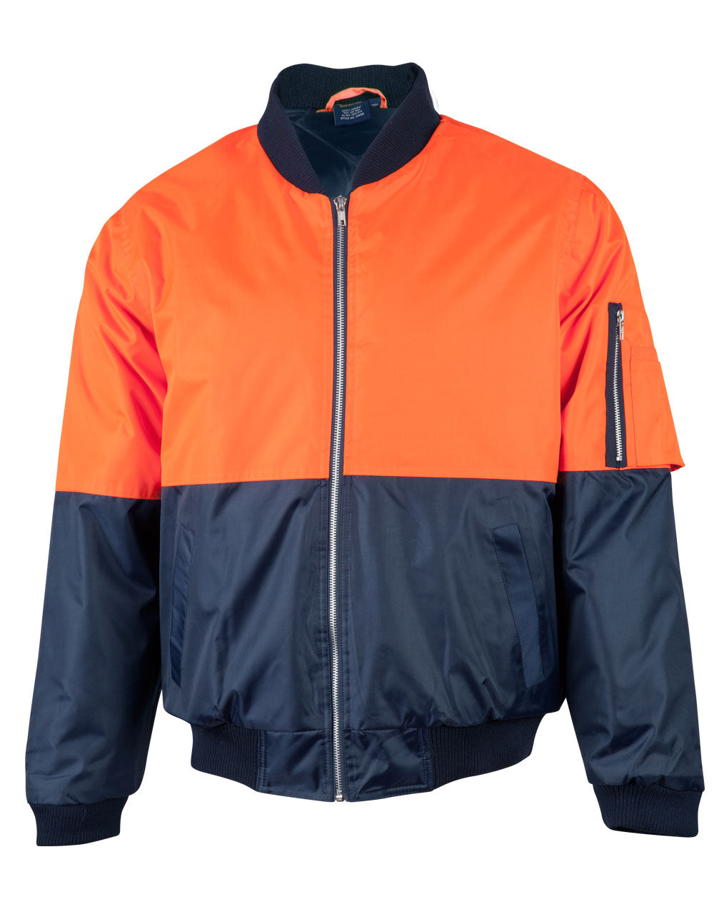 Hi-Vis Two Tone Flying Jacket - Orange Navy