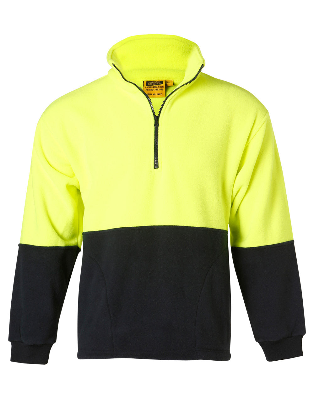Hi-Vis 2 Tone Polar Fleece - FluoroYellow Navy