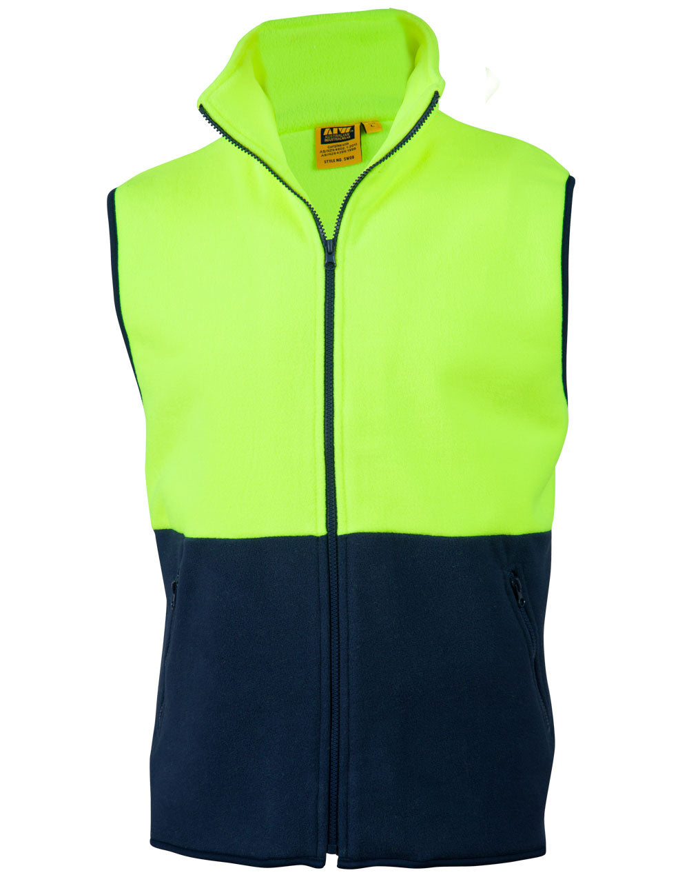 Hi-Vis Two Tone Vest - FluoroYellow Navy