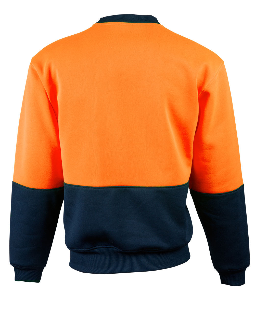 Hi-Vis 2 Tone Crew Neck - FluoroOrange Navy