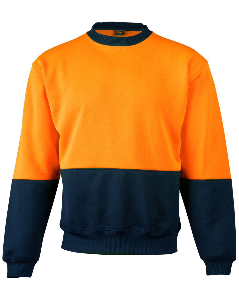 Hi-Vis 2 Tone Crew Neck - FluoroOrange Navy