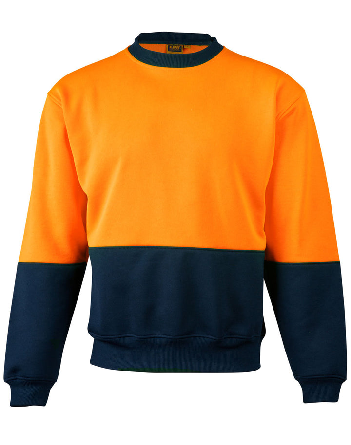 Hi-Vis 2 Tone Crew Neck - FluoroOrange Navy