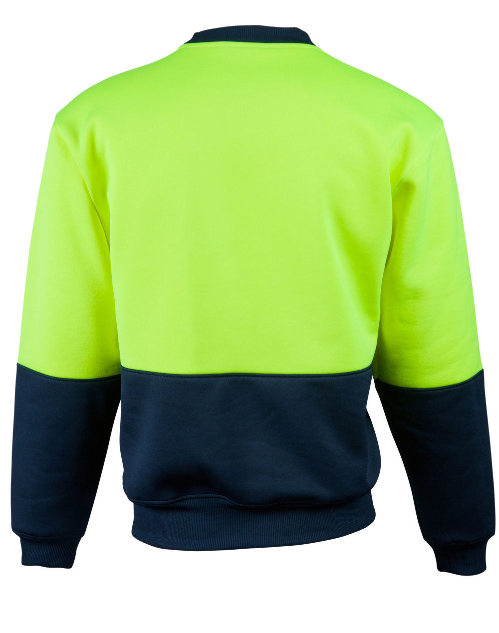 Hi-Vis 2 Tone Crew Neck - FluoroYellow Navy