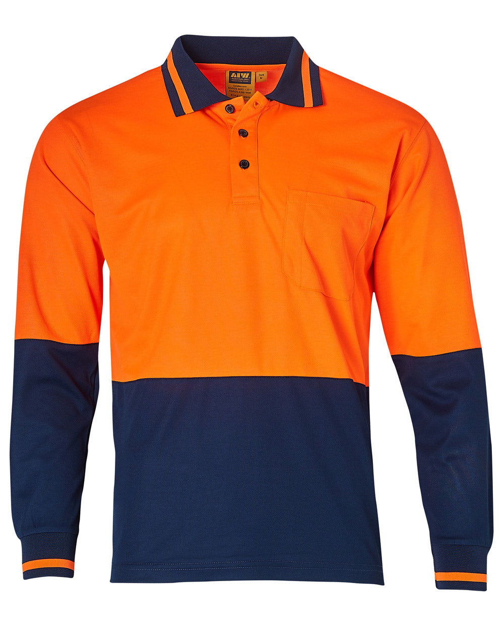 Safety Polo - FluoroOrange Navy