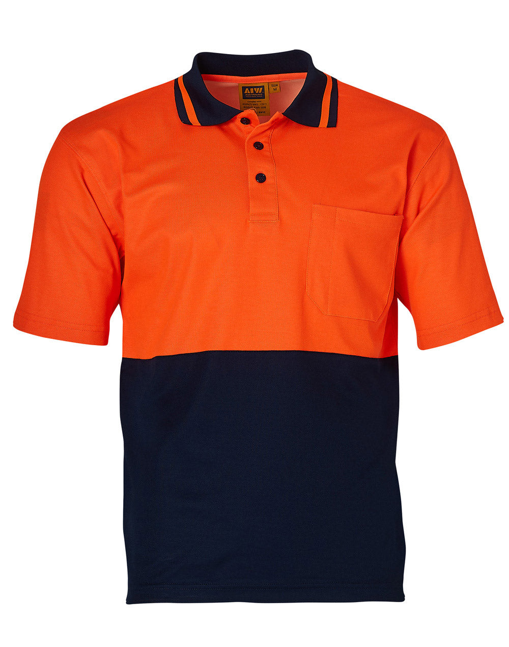 Safety Polo - FluoroOrange Navy