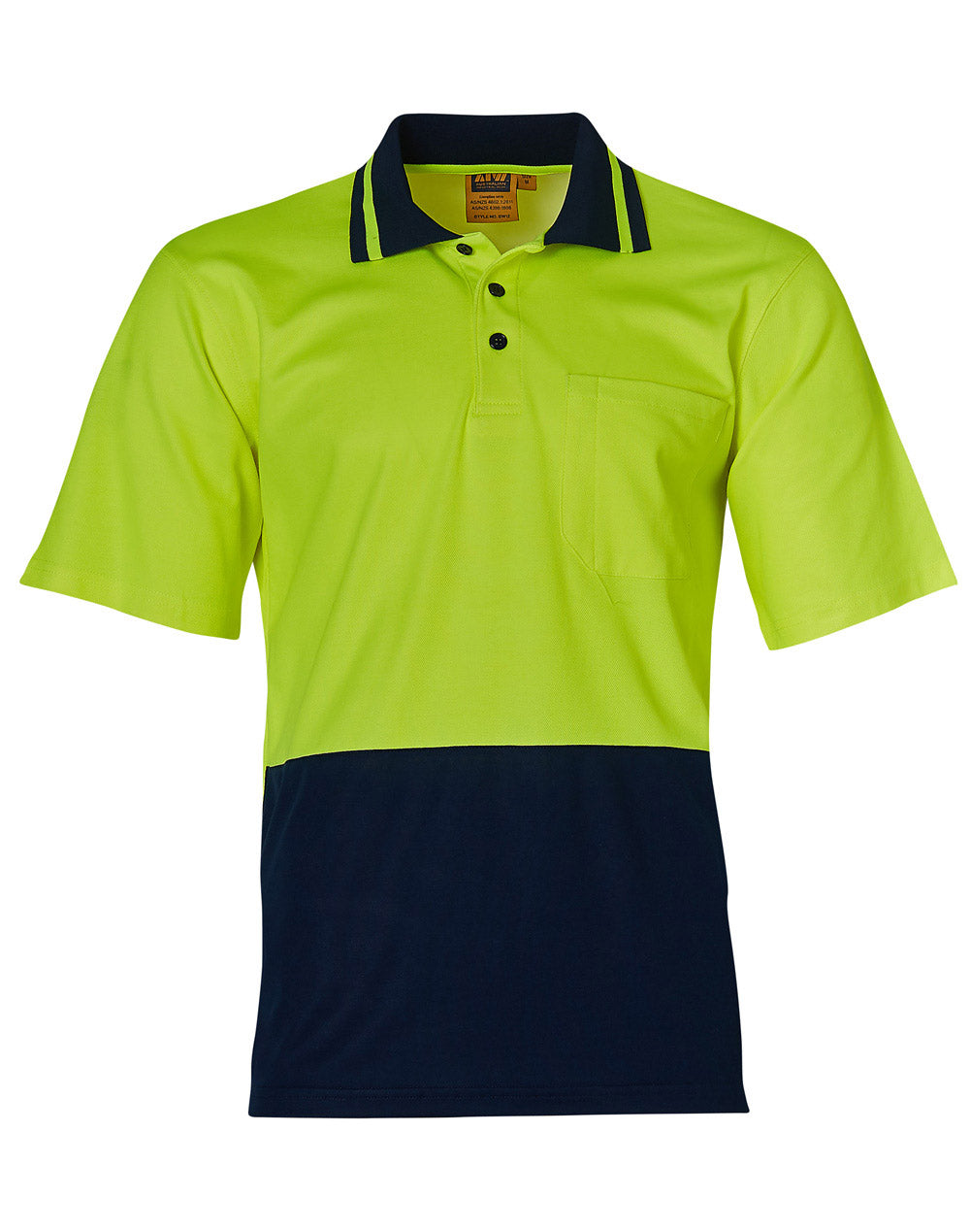 Safety Polo - FluoroYellow Navy