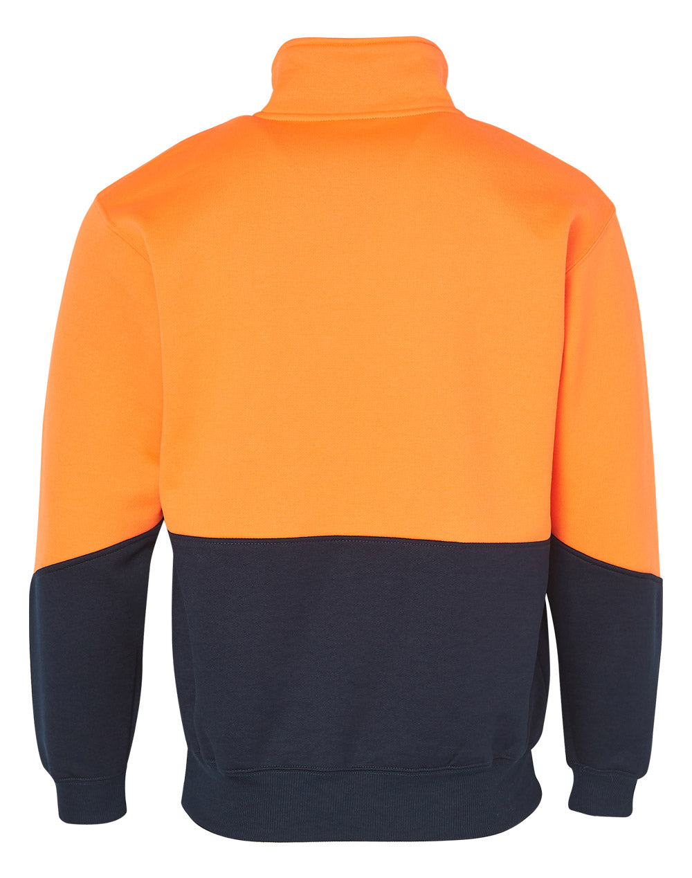 Hi-Vis Long Sleeve Fleece Sweat - Orange Navy