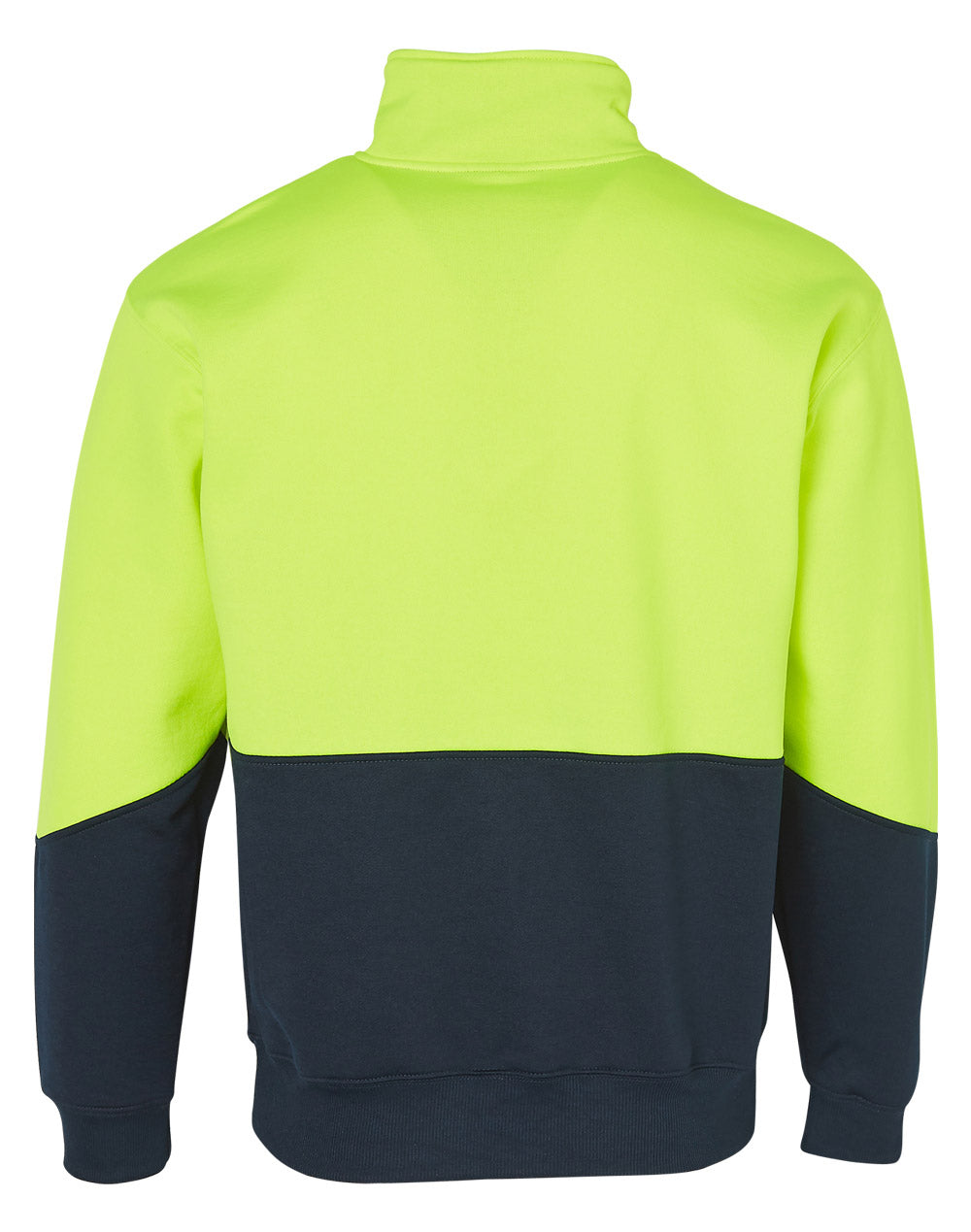Hi-Vis Long Sleeve Fleece Sweat - Yellow Navy