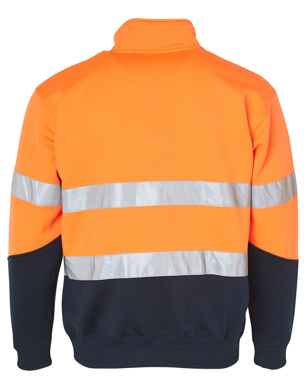 Hi-Vis Long Sleeve Fleece Sweat - Orange Navy