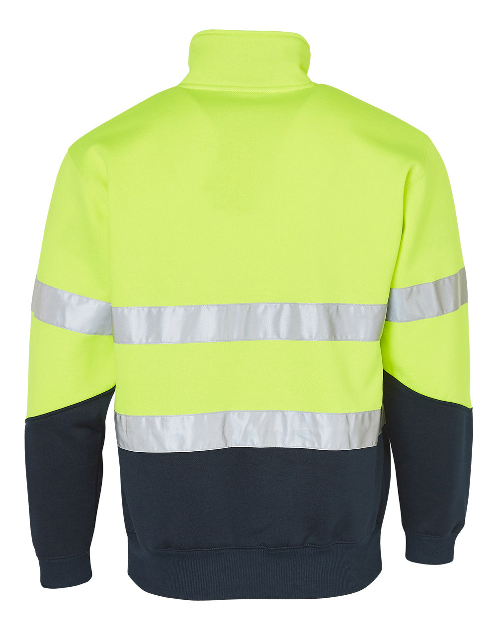 Hi-Vis Long Sleeve Fleece Sweat - Yellow Navy