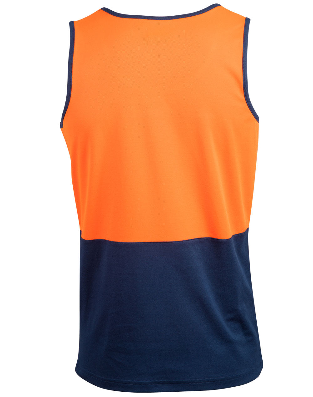 Hi-Vis Safety Singlet - FluoroOrange Navy